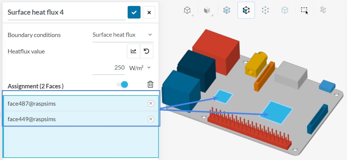 this picture shows how to assign heat flux values on surface heat flux boundary condition