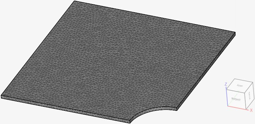 tetrahedral second order mesh notched plate