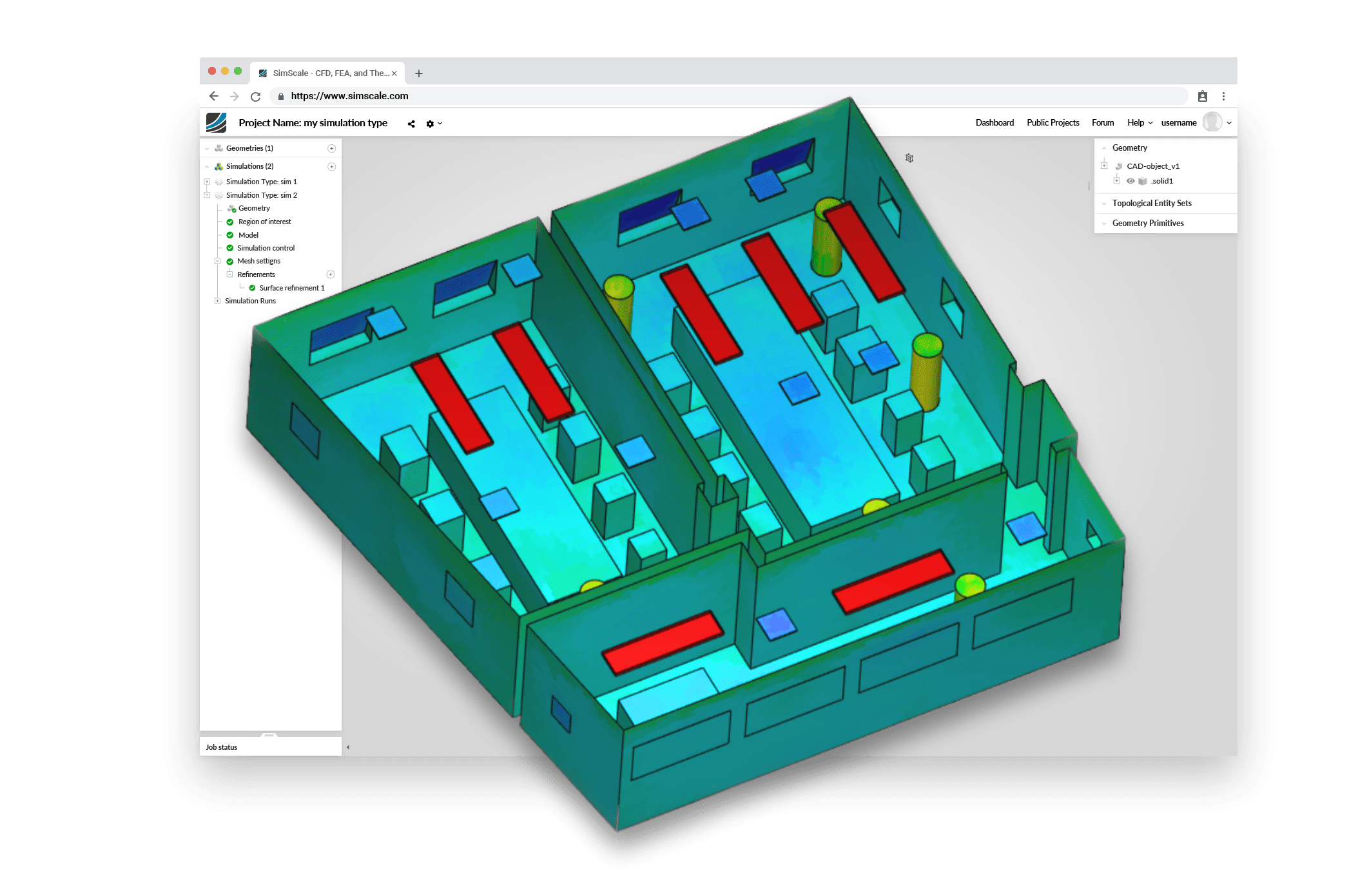 cloud-based thermal comfort simulation with radiation