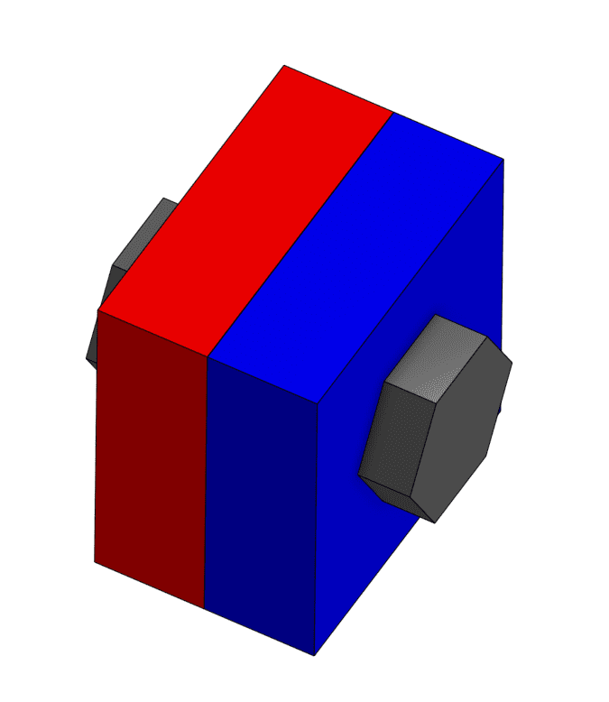bolted connection of two separate parts cad model simscale 