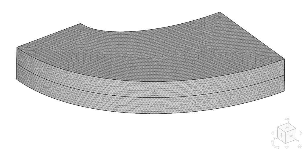 tetrahedral mesh of thick plate under pressure