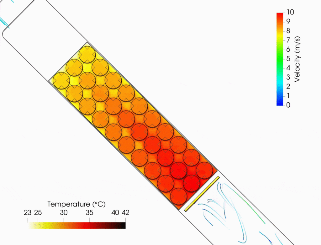 battery cooling design two after changes were made from simulation results 