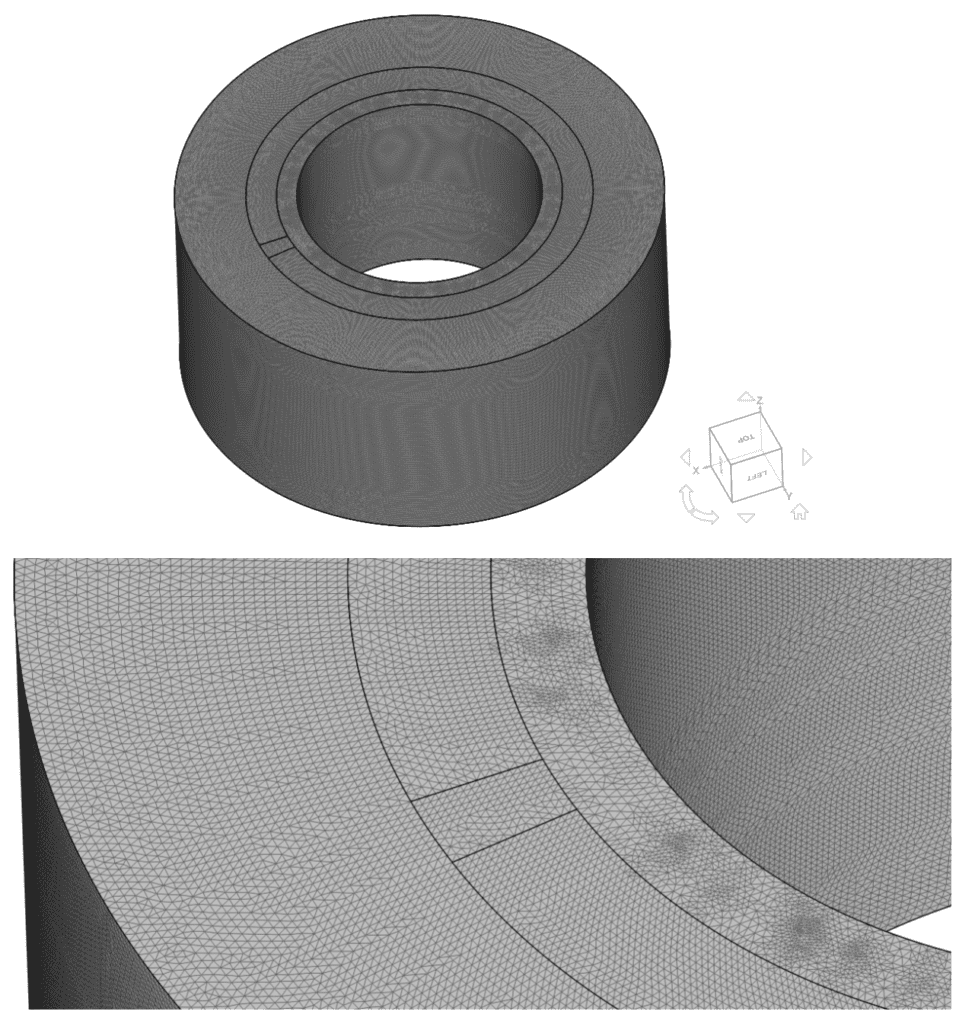 standard mesher cells for the ring, radiation simulation