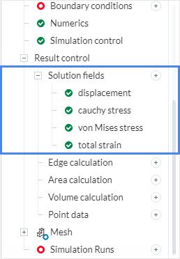 solution fields settings in simulation tree