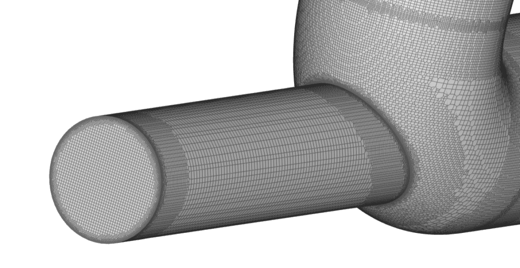 details of hex-dominant meshing for internal simulation of pipe