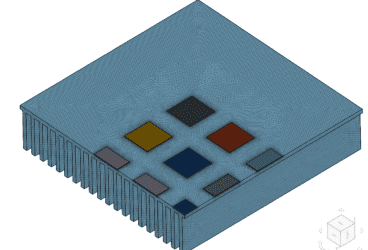 Tetrahedral mesh for a heat sink model