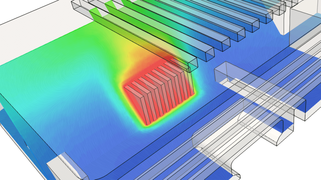 heat transfer simulation of a heat sink