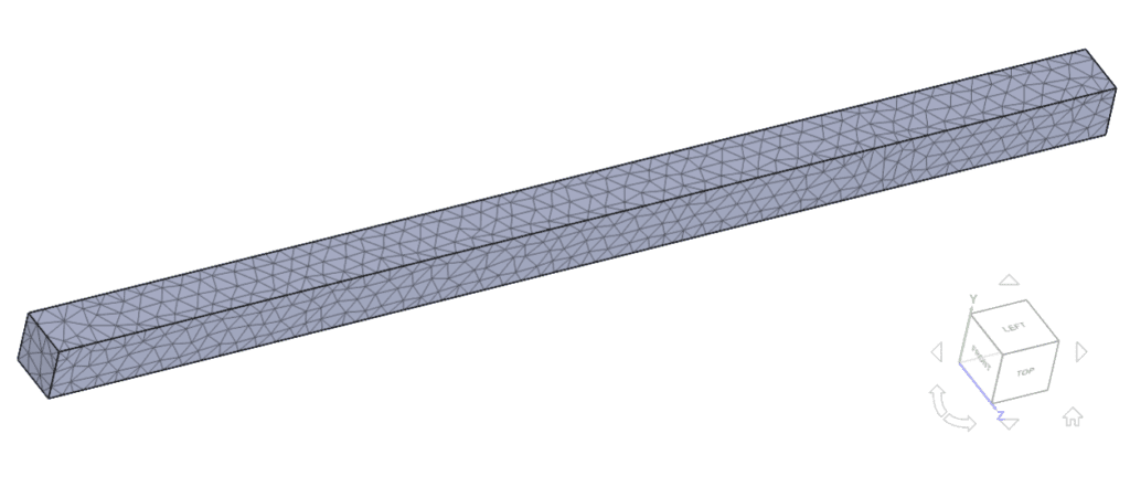 linear tetrahedral mesh created with the standard mesher