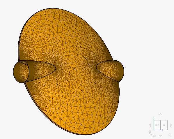refined mesh of butterfly valve performed using simscale standard algorithm