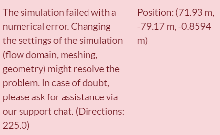 PWC simulation failed error message