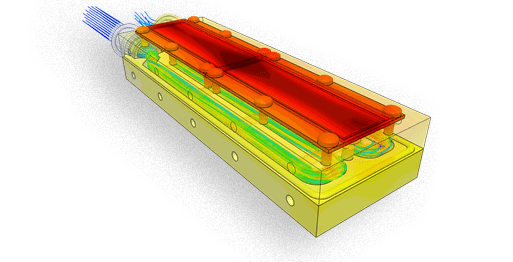 water cooling thermal management simscale simulation result