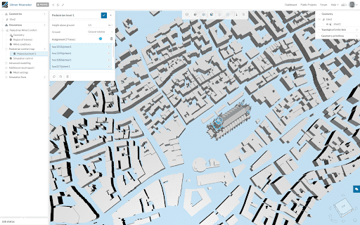 assigning wind comfort result surfaces for the ulm minster within the simscale platform for a pwc simulation 