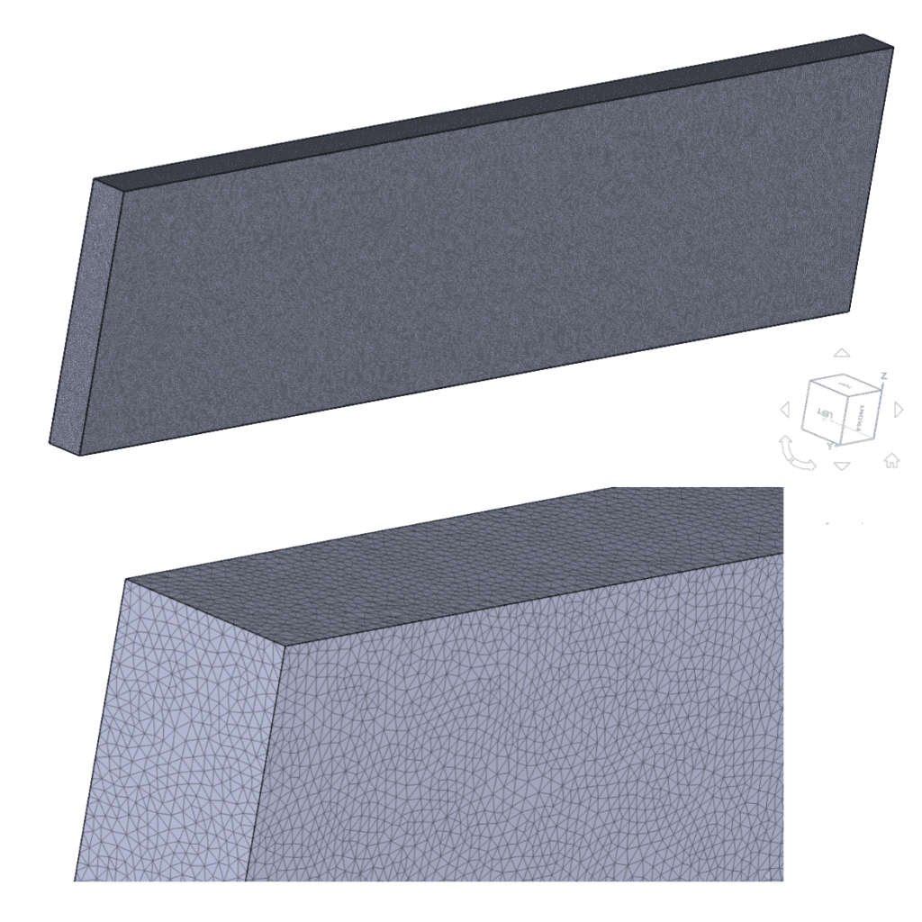 details of the mesh created with the standard meshing algorithm