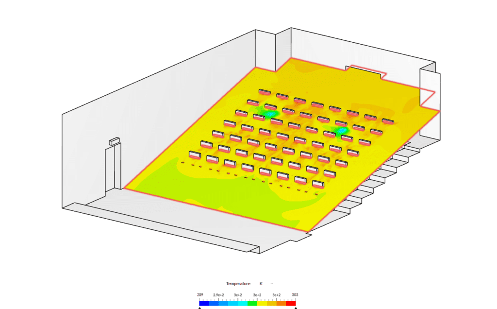 temperature result from theater simulation tutorial simscale
