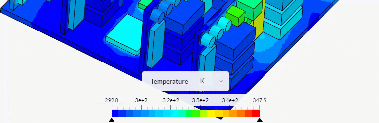 animated gif showing the process of switching the display units inside simscale's online post-processor