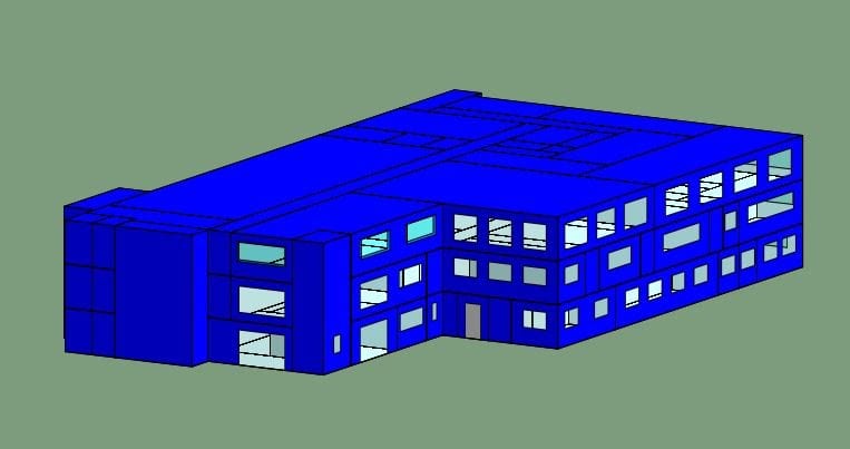 3 story building cad including microlouvres 