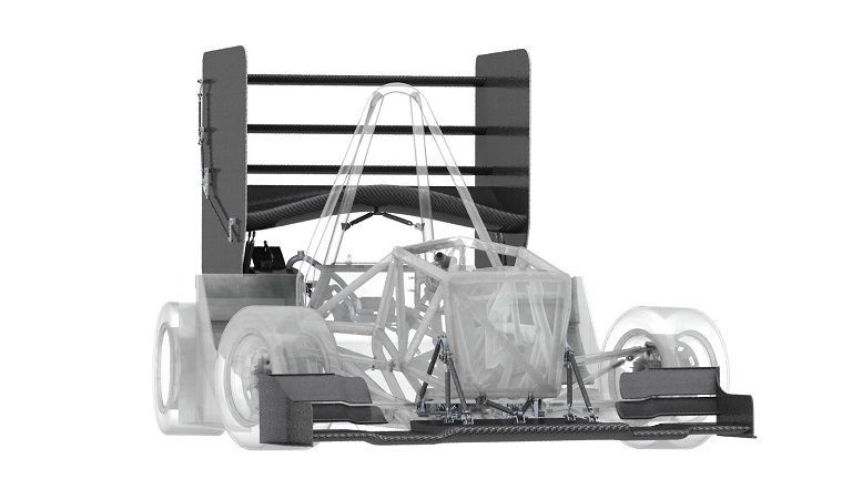 CAD rendering of a formula racing car