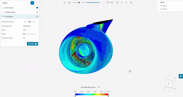view of post-processor for structural analysis in simscale