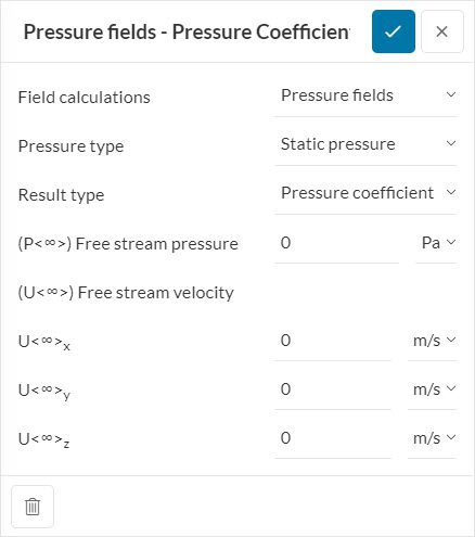 pressure coefficient result control simscale