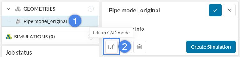 accessing cad mode feature of simscale