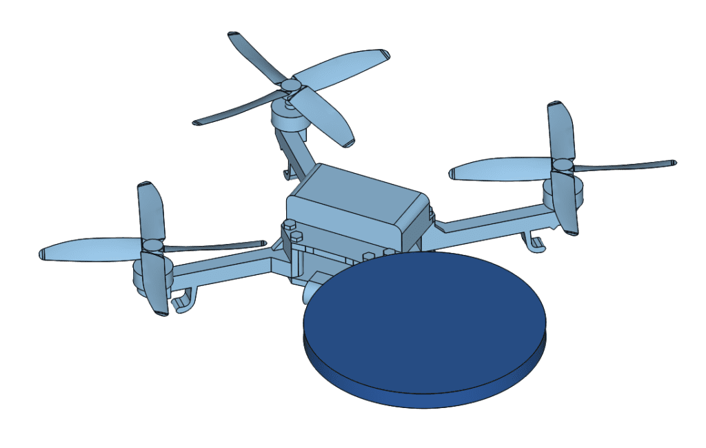 drone geometry including the rotating zone cylinder simscale