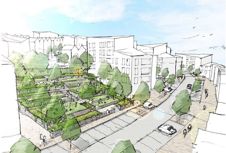 sketch of prp's proposal for talbot gardens project