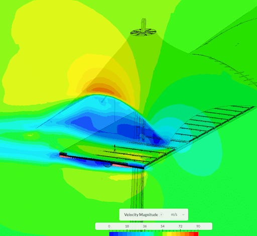 wind study run by doron shalev showing wind velocity