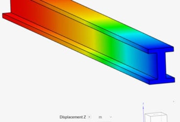 deformed and colored shape plot static analysis of i beam under remote force validation case