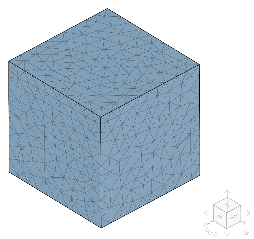 tetrahedral mesh for planar tension validation case simscale