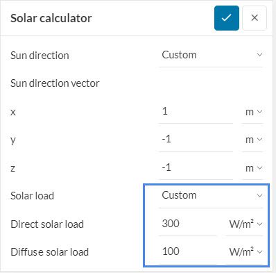 solar load custom definition direct and diffuse