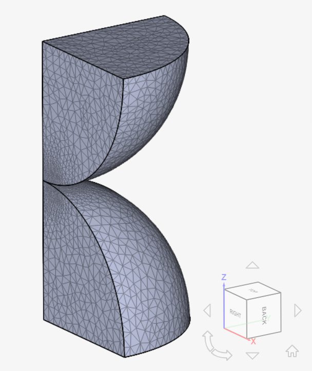 standard mesh with a local region refinement