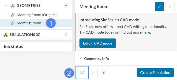 entering cad mode room tutorial flow volume creation