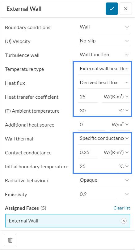 external walls boundary condition for thermal comfort assessment