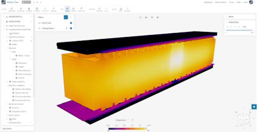 rimac thermal simulation of battery pack with simscale
