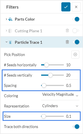 Smoke propagation Tutorial particle trace settings