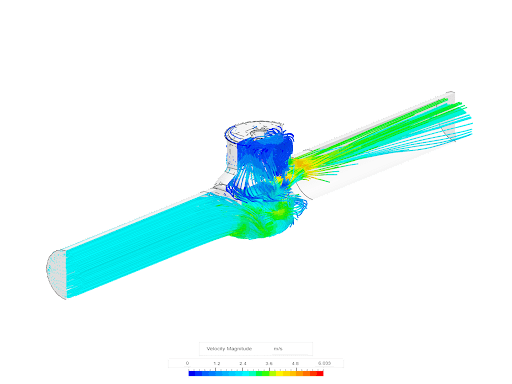 simulation showing flow streamlines