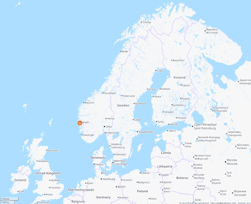 map of link io house project on west coast of norway