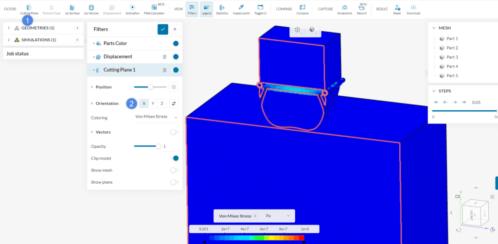 creating cutting plane online post-processor simscale