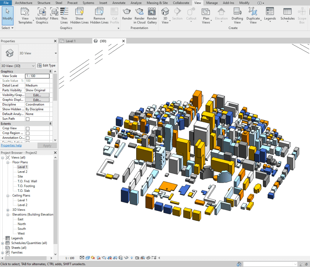 initial model on revit without terrain