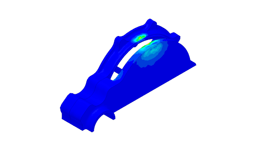 Structural simulation showing impact loads due to compliance testing on the ANYbotics autonomous robot