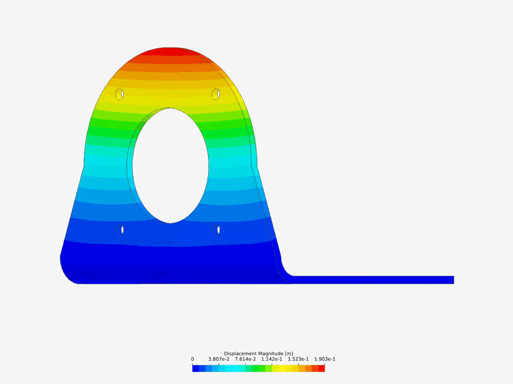 vibration analysis of an electric motor bracket using structural FEA in the cloud. A modal simulation is used to evaluate natural frequency response. 