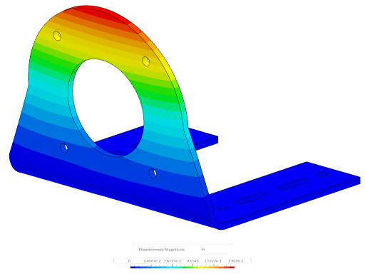 Parametric analysis of an electric motor support bracket used to optimize its modal and structural performance.