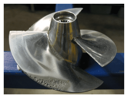impeller showing the cavitation effects in pumps