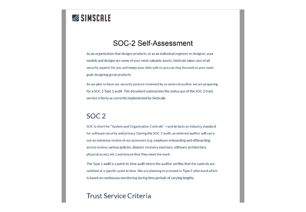 SOC 2 Self Assessment doc