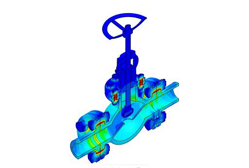 FEA simulation of an industrial globe valve