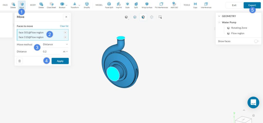 exporting a cad model from cad mode
