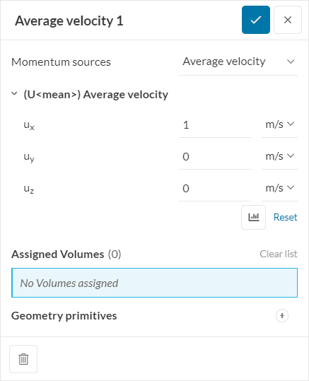 average velocity definition for momentum sources