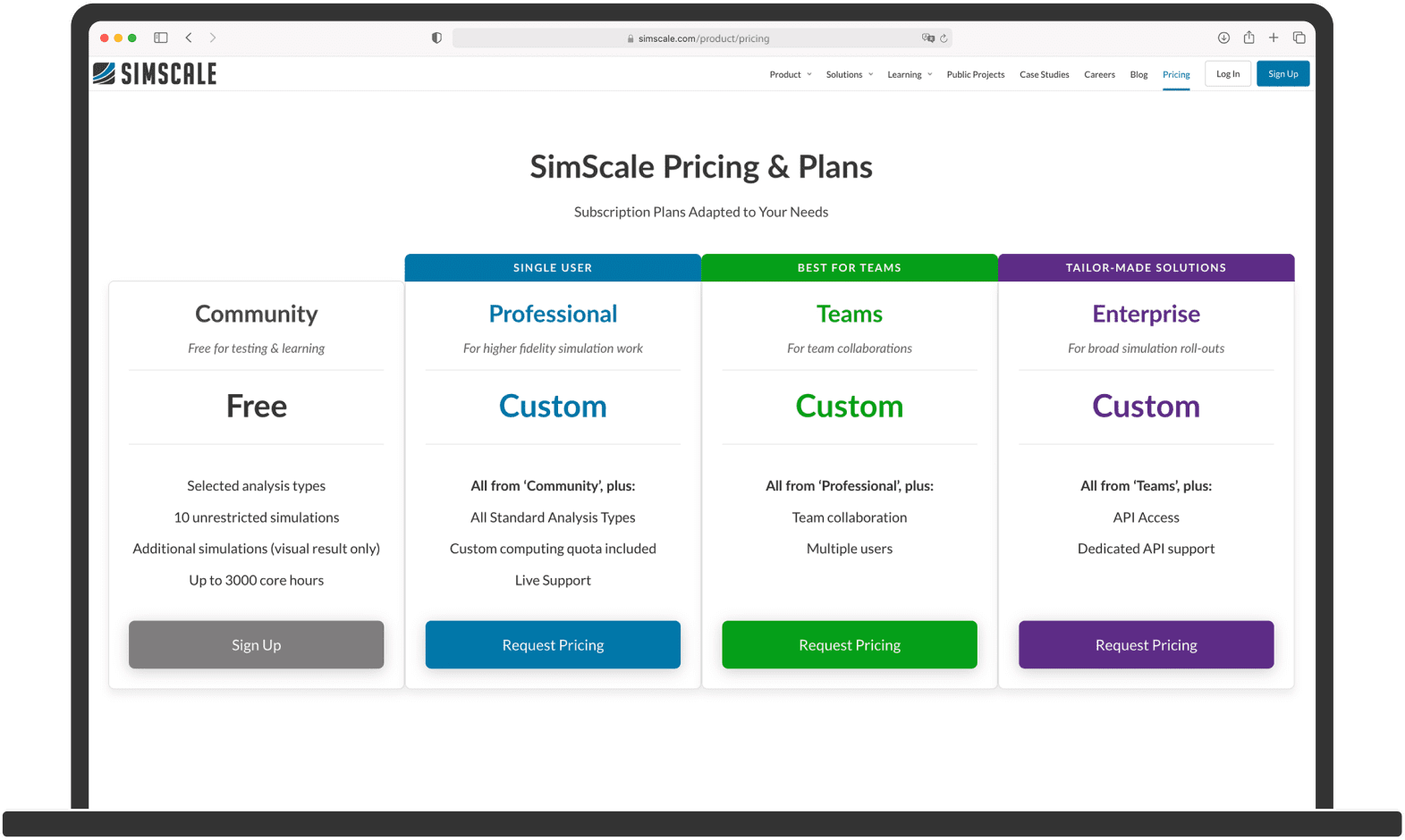 pricing page laptop