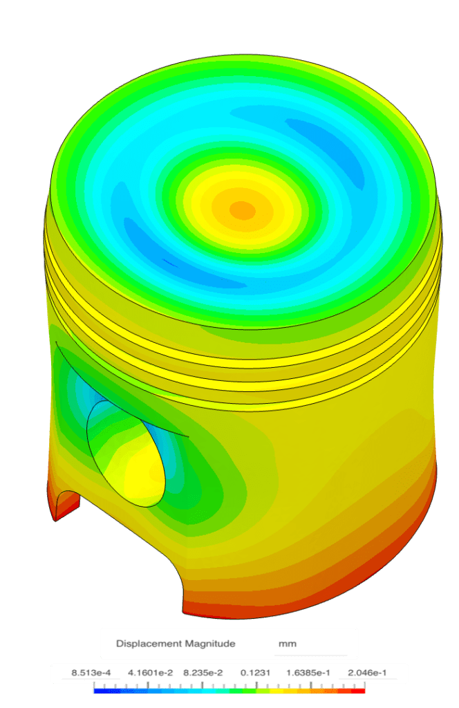 visualization of engine piston deformation