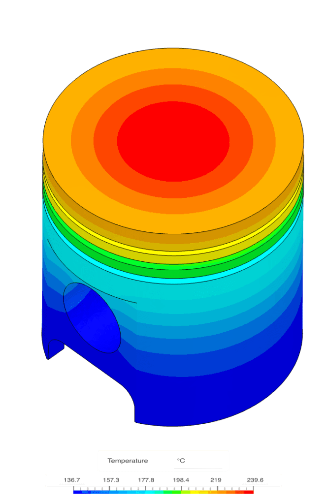 visualization of engine piston temperature field
